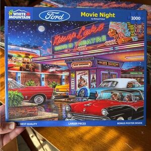 Ford Movie Night 1000-Piece Puzzle with Classic Cars